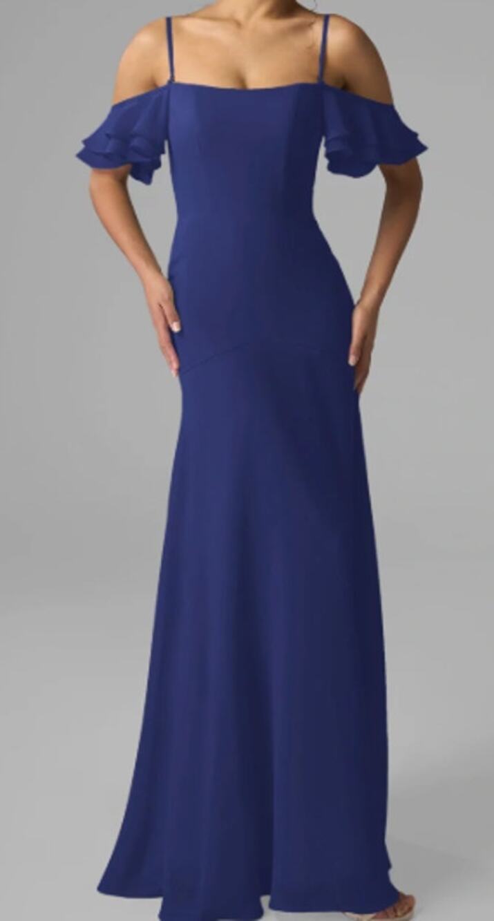 AW BRIDAL 8 M royal blue chiffon Roisin bridesmaid party maxi dress NEW 0b7
